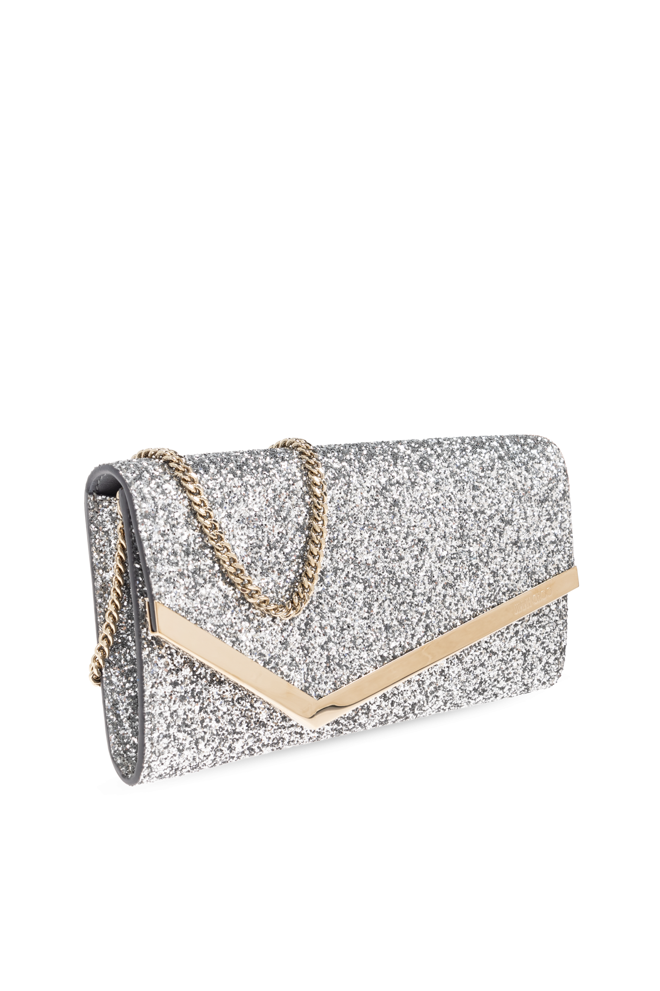 クラッチバッグ Jimmy Choo CLUTCH BAG (EMMIEIGT SILVER) Jimmy Choo | Emmie silver glitter clutch | Savannahs